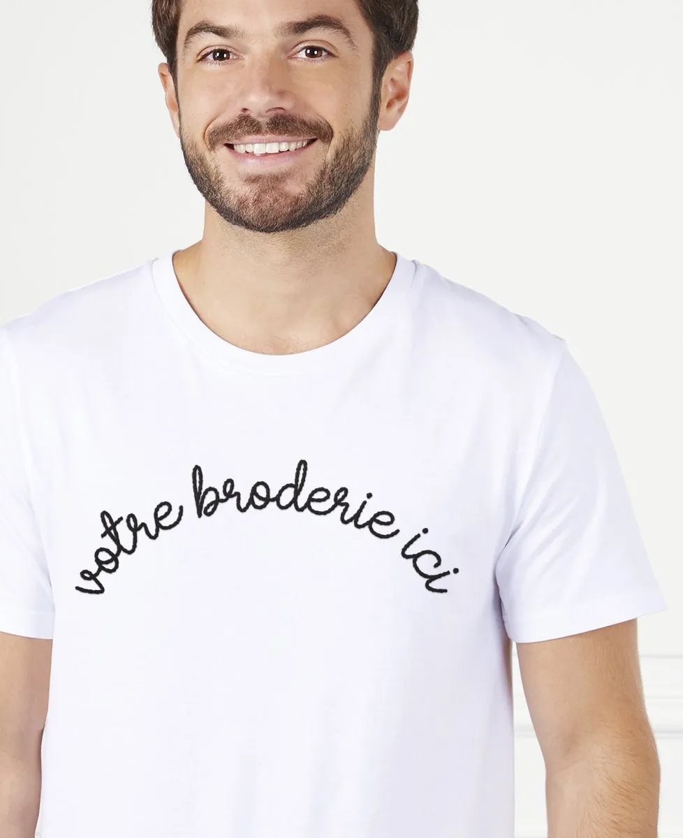 T-Shirt homme Grand message brodé personnalisé