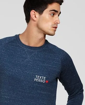 T-Shirt homme Texte et coeur brodé personnalisé