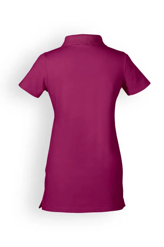 T-shirt long Stretch Femme - Col polo berry