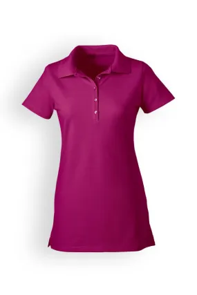 T-shirt long Stretch Femme - Col polo berry