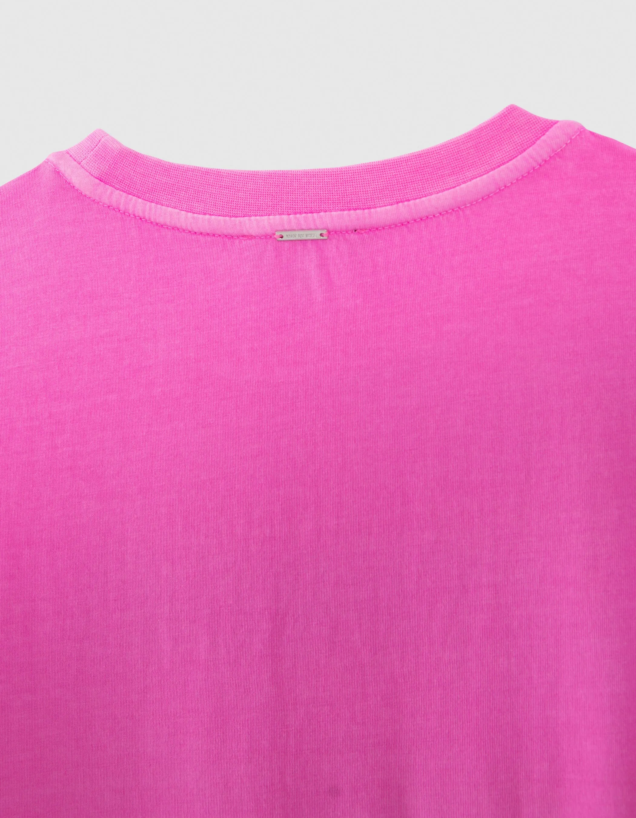 T-shirt rose fluo message pailleté fille