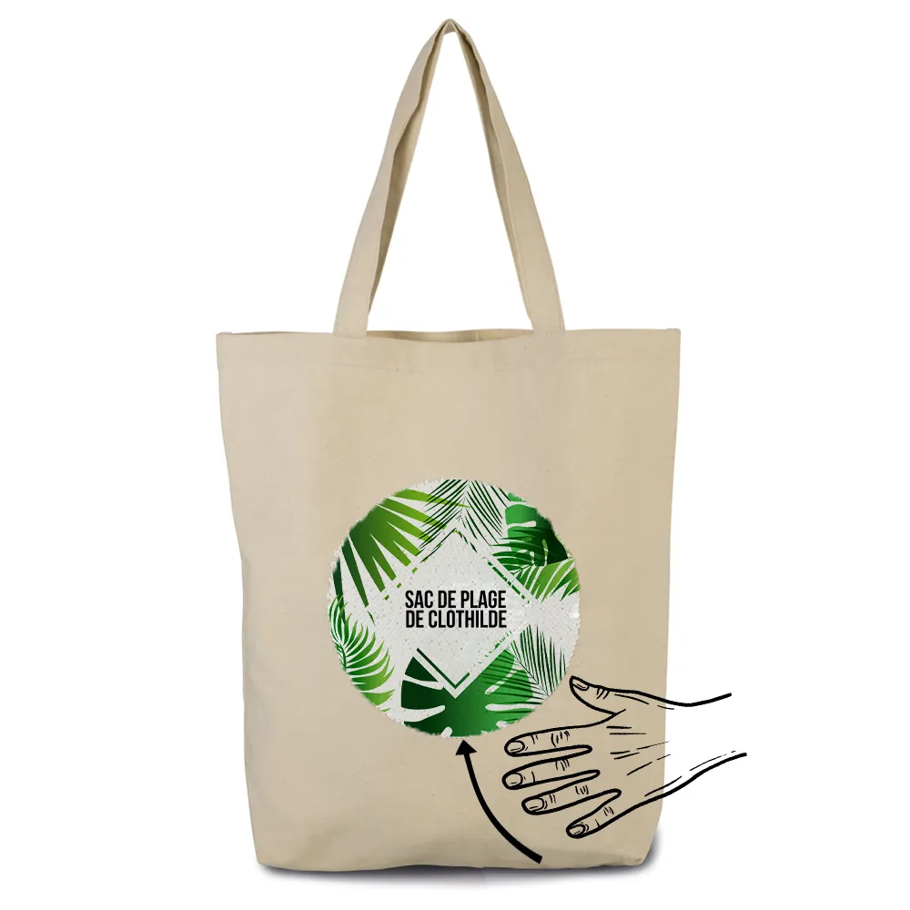 Tote bag avec sequins personnalisés Summertime recto-verso