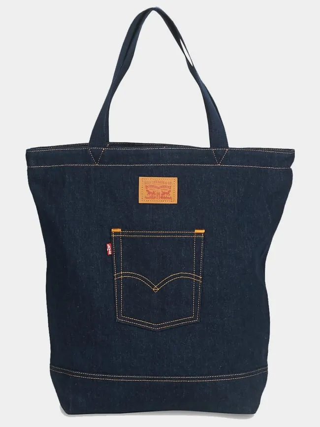 Tote bag denim poche bleu marine femme - Levi's | wimod