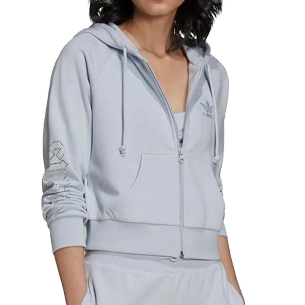 Veste de survêtement Bleu Femme Adidas Cropped Tt