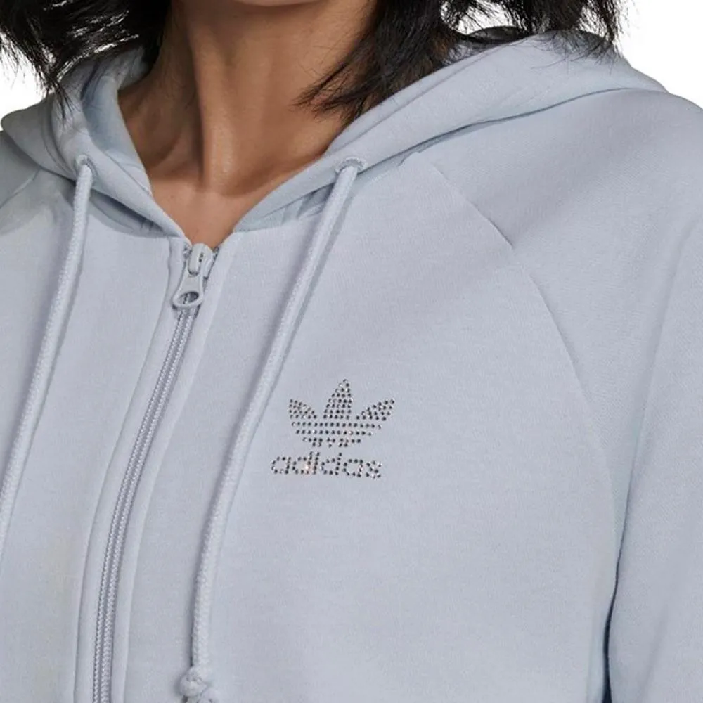 Veste de survêtement Bleu Femme Adidas Cropped Tt