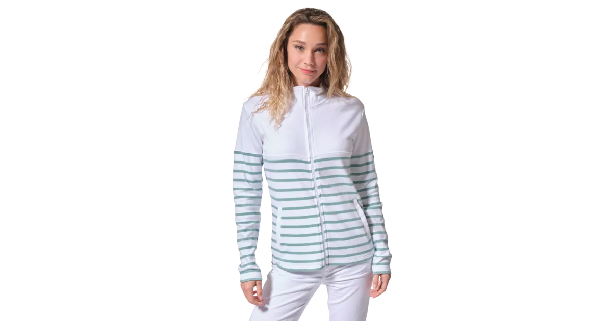 Veste en coton femme avec fermeture zip col montant mode sport LEMPA