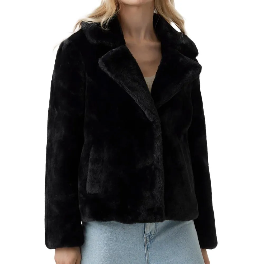 Veste en fausse Fourrure Noir Femme Vero Moda Suialison