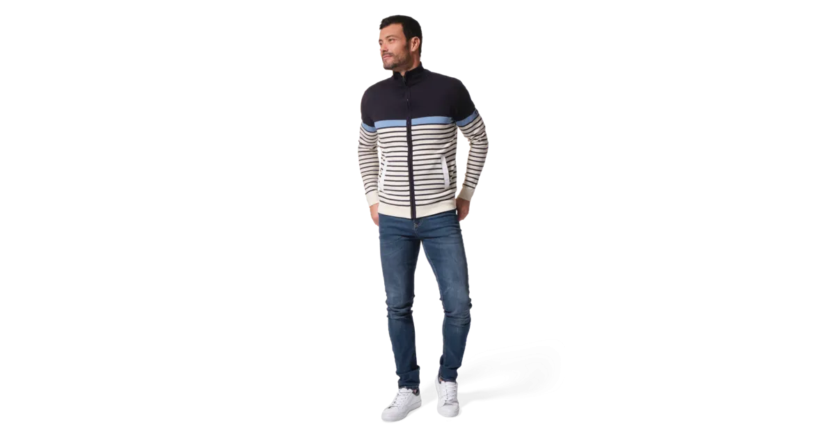 Veste homme mode marine zippée AZERIF