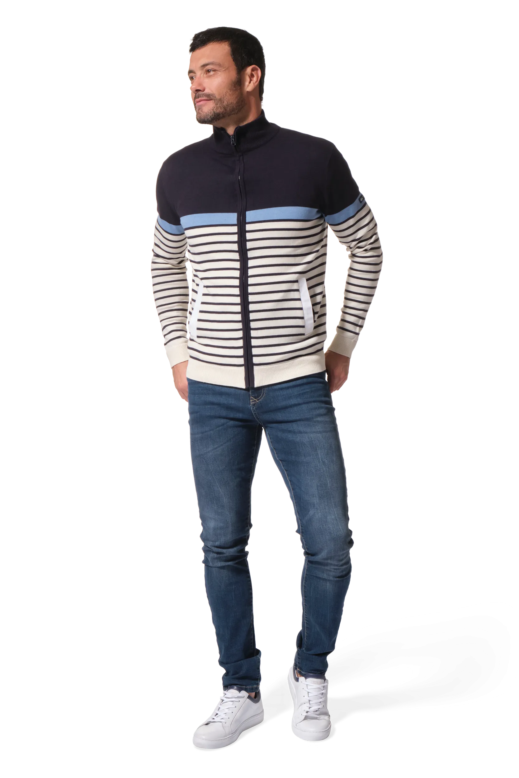 Veste homme mode marine zippée AZERIF