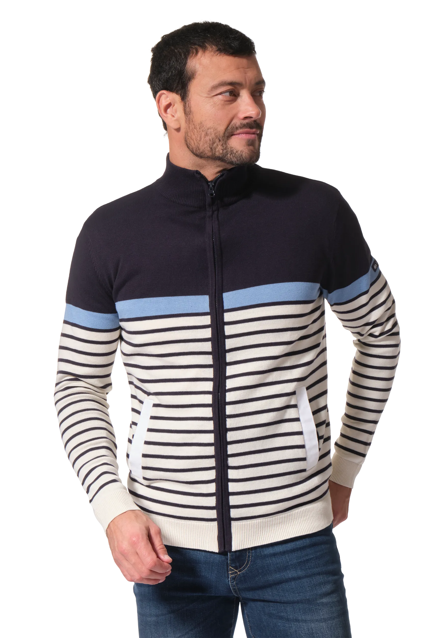 Veste homme mode marine zippée AZERIF