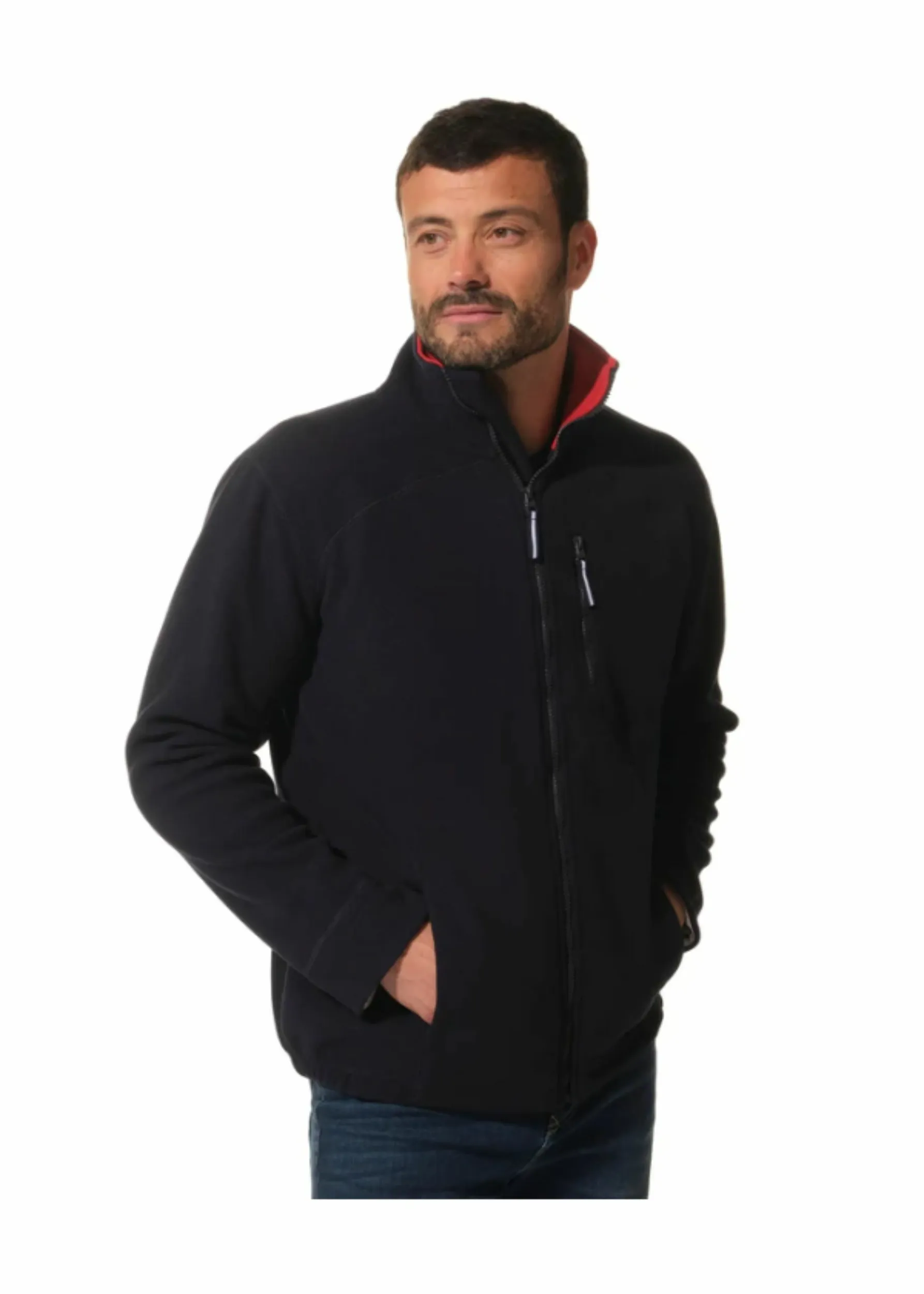 Veste marine pour homme avec fermeture zippée et poches latérales NATANIEL