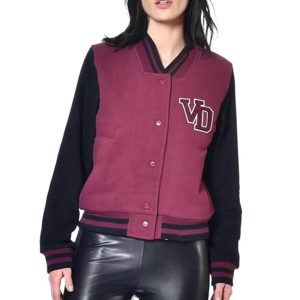 Veste Rouge Femme Von Dutch Teddy Badges Brodes